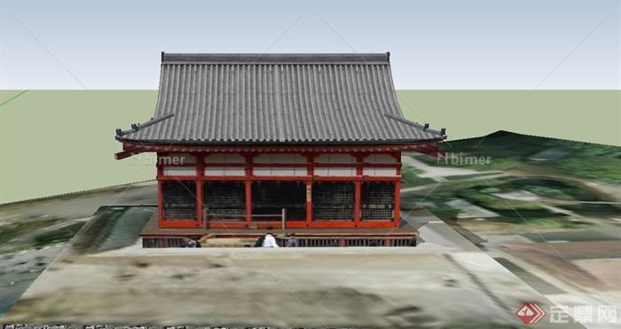 某古典中式风格寺庙建筑SU模型设计[原创]