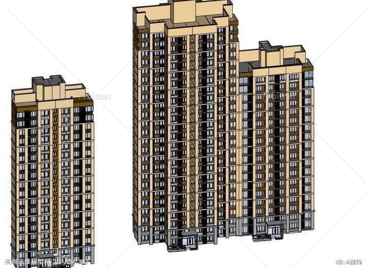 ACD_方案2高层住宅 su模型 3d