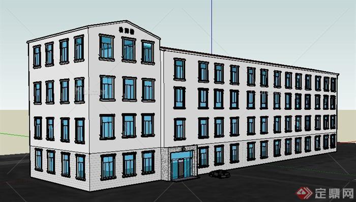 一栋四层检验楼建筑设计su模型