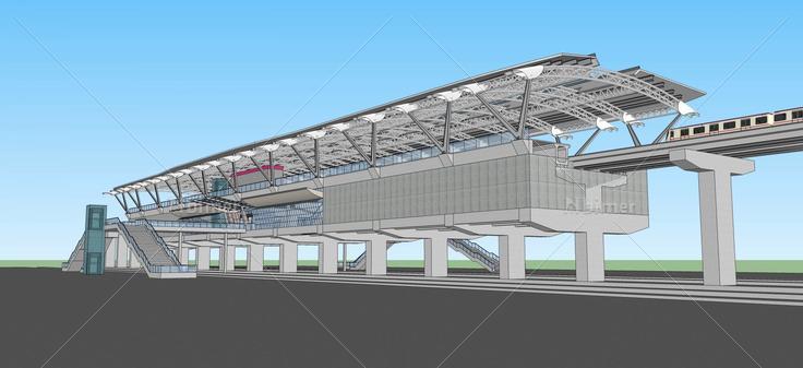 轻轨站(62013)su模型下载
