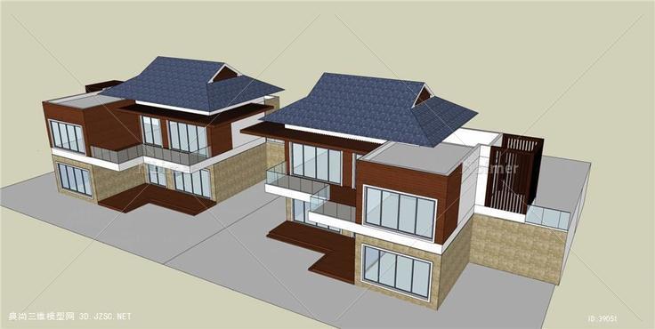 双拼别墅(30)su模型