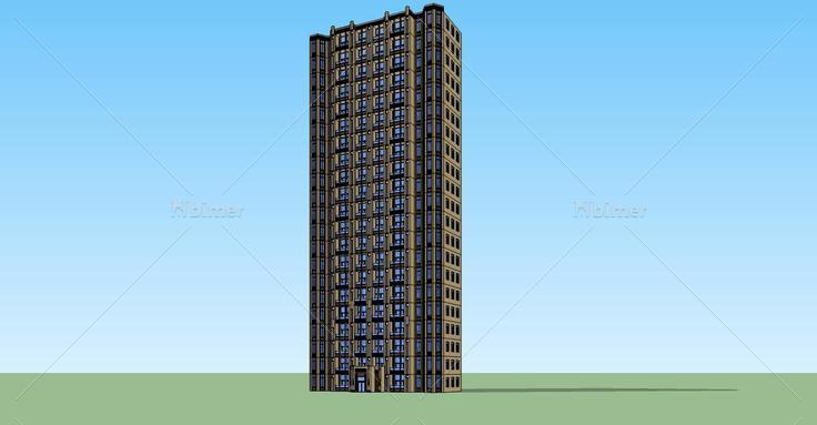 现代高层住宅楼(76636)su模型下载