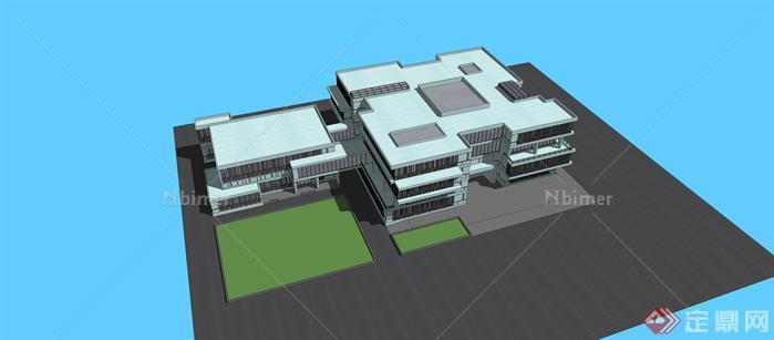 图书馆建筑设计方案su模型