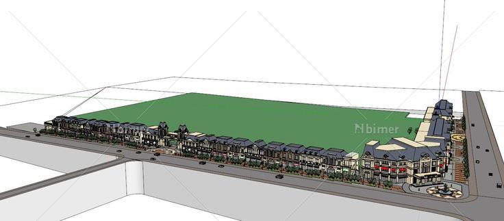 法式风情商业街(71223)su模型下载