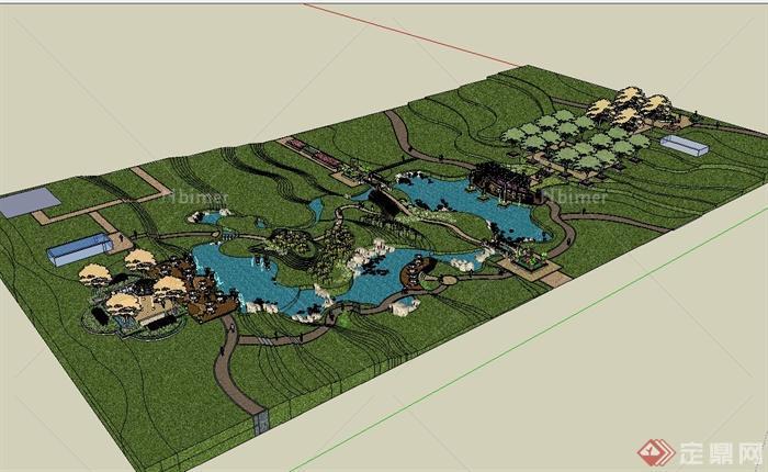 某欧式风格公园景观详细设计su模型[原创]