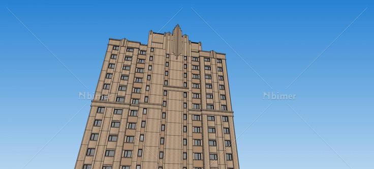 新古典风格高层住宅楼(73977)su模型下载