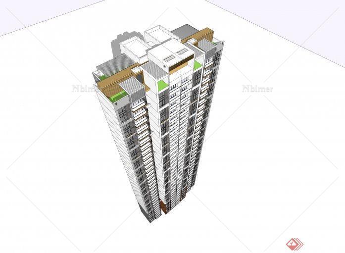 高层公寓建筑设计模型CAD加SU[原创]
