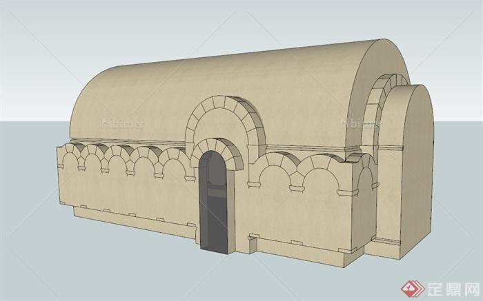 某欧式风格简单的教堂设计su模型[原创]