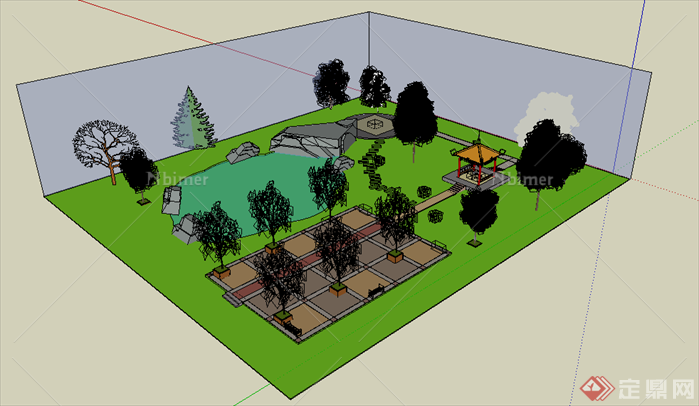 某小游园景观规划设计SU模型