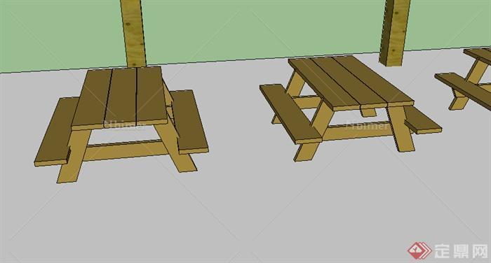 某个室外坐凳设计SU模型参考