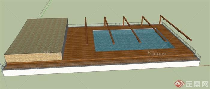 某现代大型游泳馆建筑设计SU模型