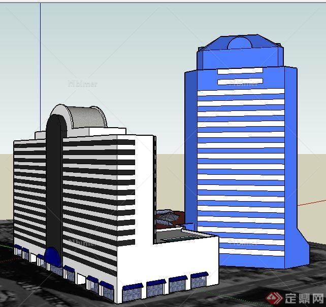 现代商务中心建筑su概念模型
