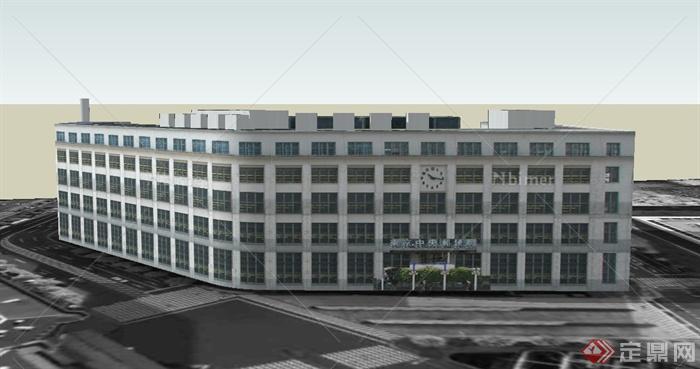 某现代梯形多层行政办公楼建筑设计SU模型