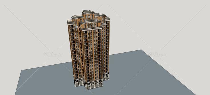 简欧风格高层住宅楼(74310)su模型下载