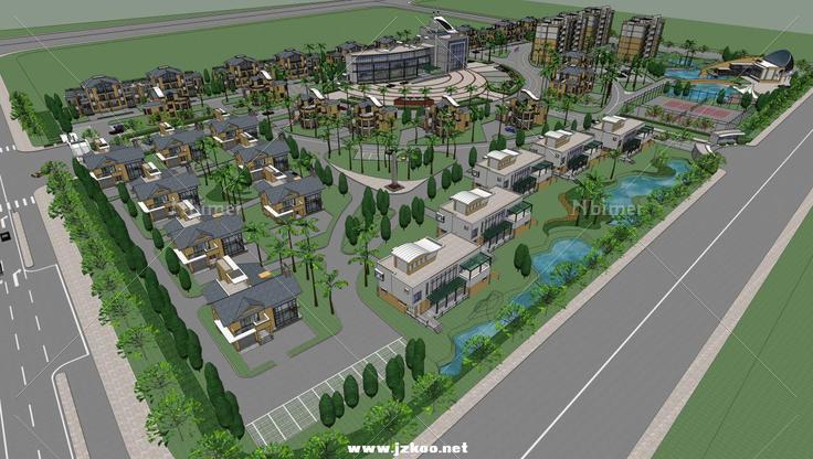 一套住宅规划整体小区模型