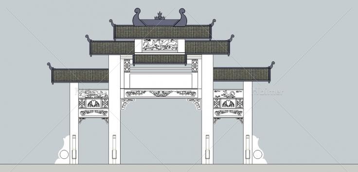 牌楼中国古建设计方案带SketchUp模型下载分享