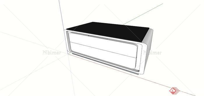 某黑色烤漆板床头柜SU模型