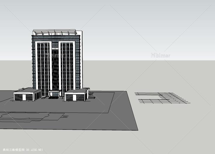 一个办公楼模型 高层办公楼su模型
