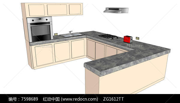 厨房橱柜电器模型SU