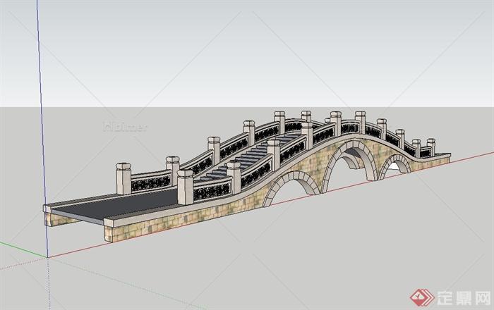 现代风格园林拱桥设计su模型[原创]