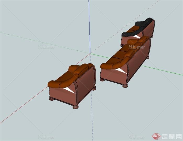 现代风格三种不同造型的沙发设计SU模型[原创]