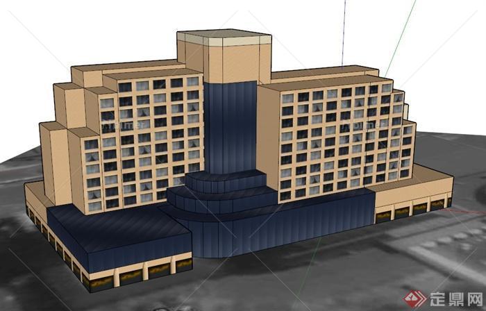 某一个酒店大楼建筑设计SU模型