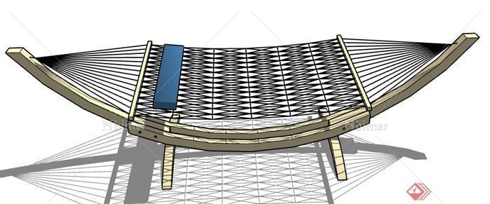 某庭院网床设计SU模型素材