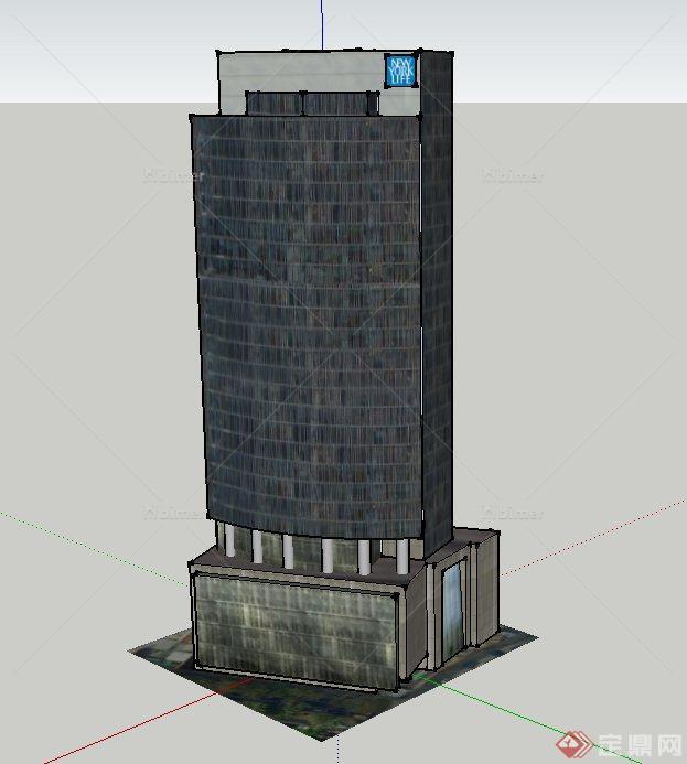 现代某银行高层建筑设计SU模型