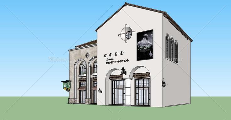 西班牙风格商业楼(73672)su模型下载