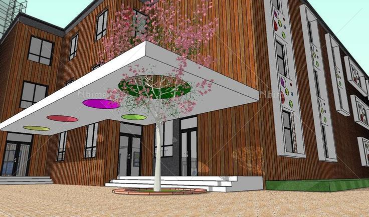 现代风格幼儿园学校类建筑设计方案SketchUp模型