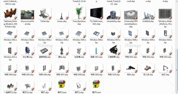 07年起搜集的SketchUp室内模型元素（一）