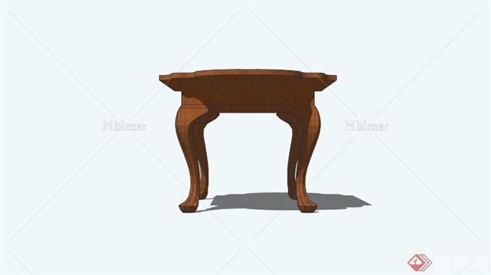 新古典木质对称桌子设计SU模型