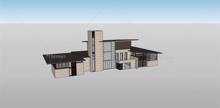 某小会所建筑设计SU模型