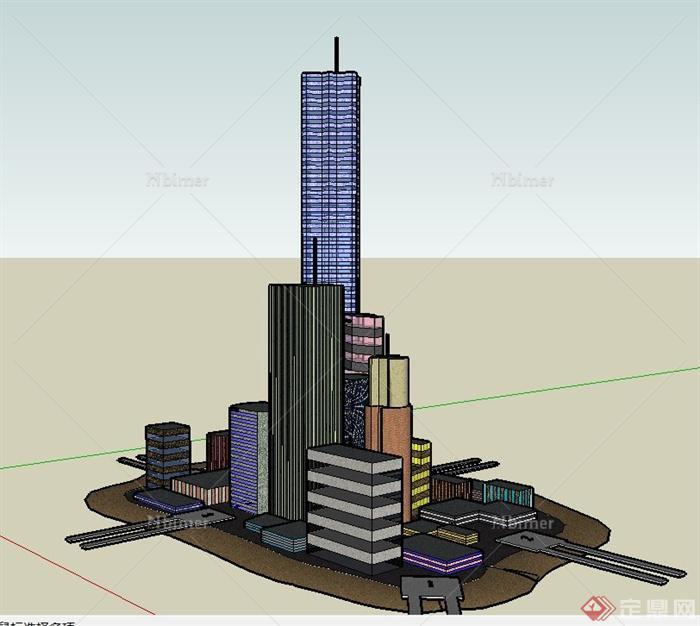 某城市中心高层综合建筑设计SU模型