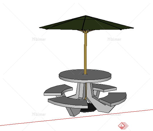 某园林景观坐凳设计SU模型素材5