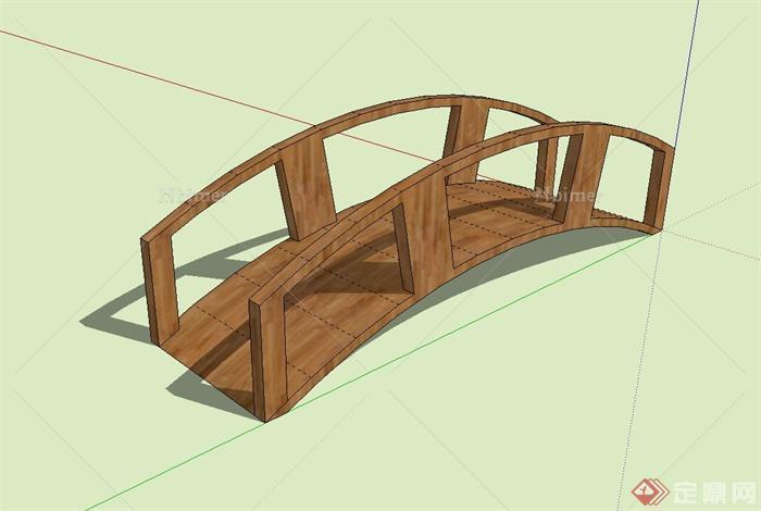 现代风格木质景观拱桥设计su模型[原创]