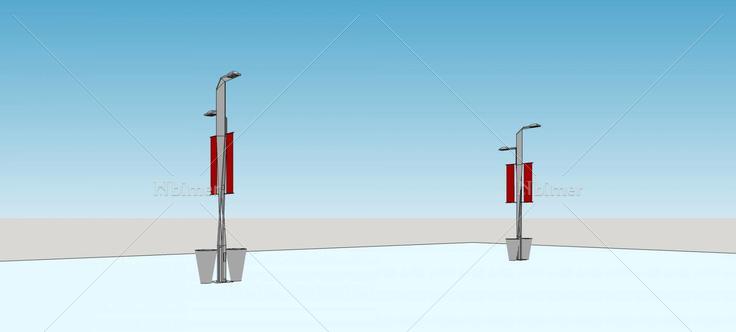 路灯广告牌(82307)su模型下载