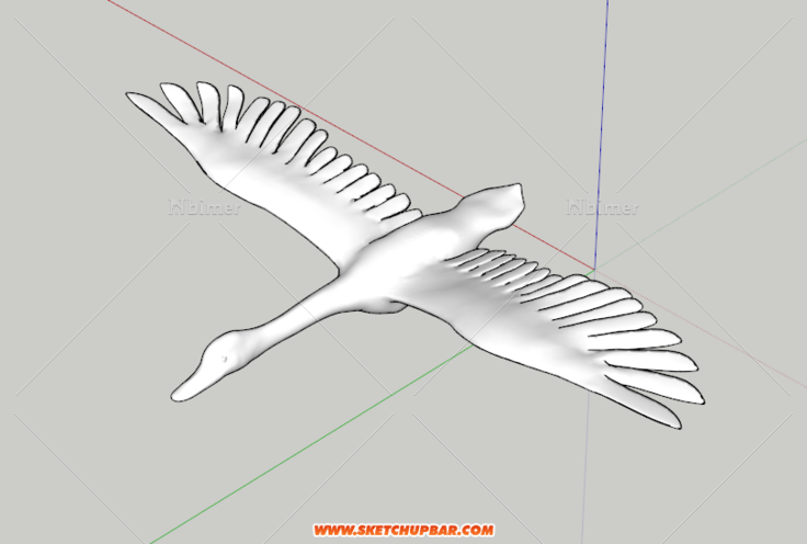 天鹅SU模型,天鹅雕塑sketchup模型