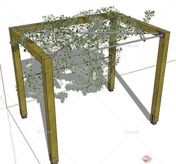 园林景观某简易花架设计su模型