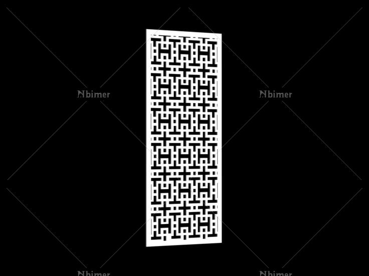 3DMAX室内雕花隔断模型