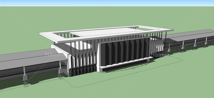 现代风格高铁站(50941)su模型下载