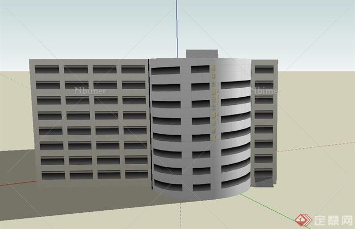 某现代多层停车场建筑设计SU模型
