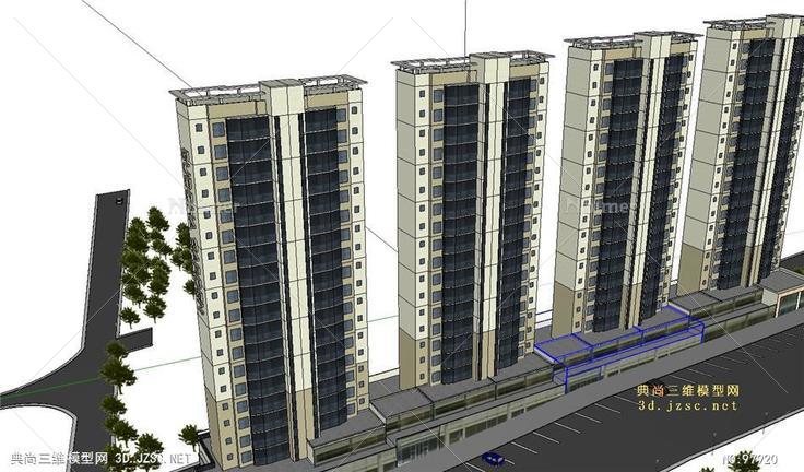 高层建筑住宅房子SU模型