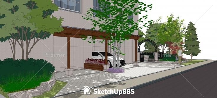 工作中的别墅景观设计方案带SketchUp模型下载分