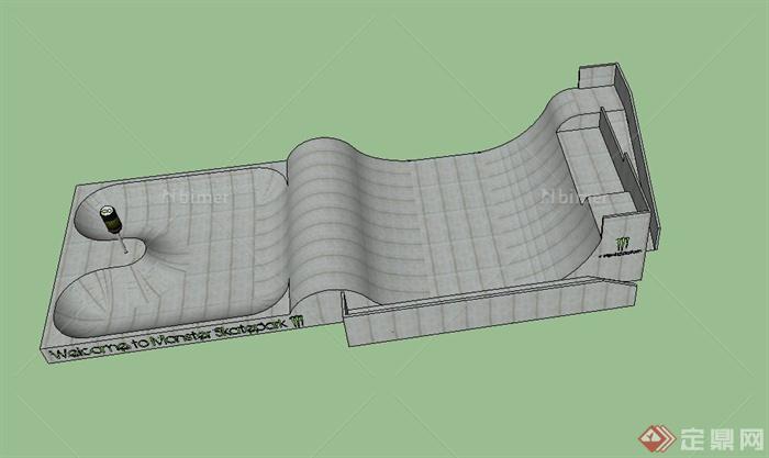 某现代滑板运动场地设计US模型