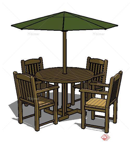 园林景观之桌凳设计该方案su模型