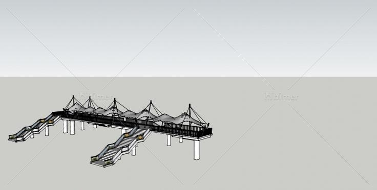 刚做的一个人行天桥，带SketchUp模型下载，有张