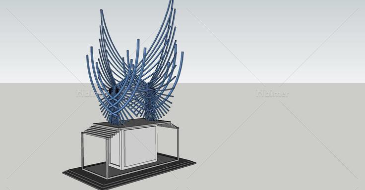 现代飞翔雕塑精模(106469)su模型下载