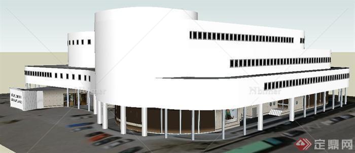 某现代风格多层商场建筑设计su模型