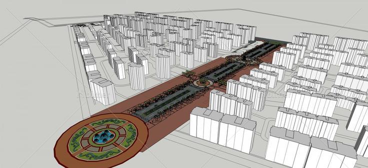 城市规划带景观(47884)su模型下载